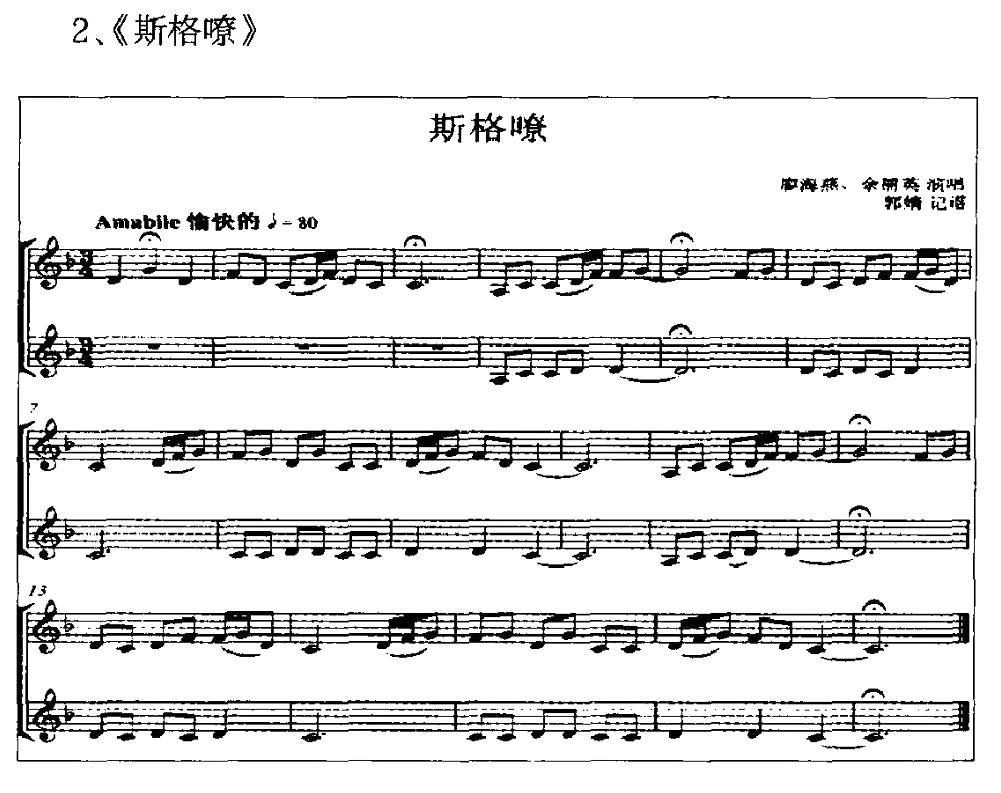 广西平果壮族嘹歌代表曲调集（五线谱）钢琴曲谱（图2）