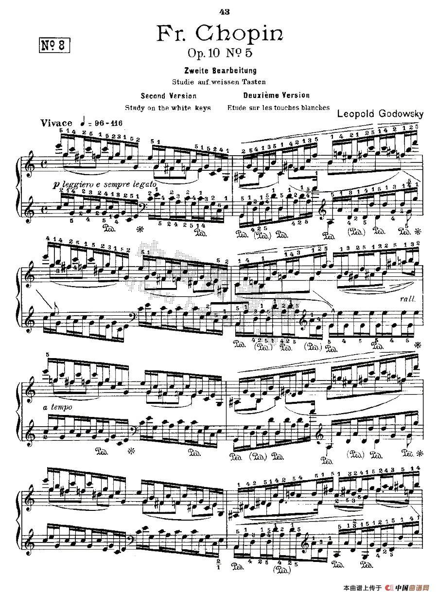 肖邦《练习曲》Fr.Chopin Op.10 No5-2钢琴曲谱（图1）