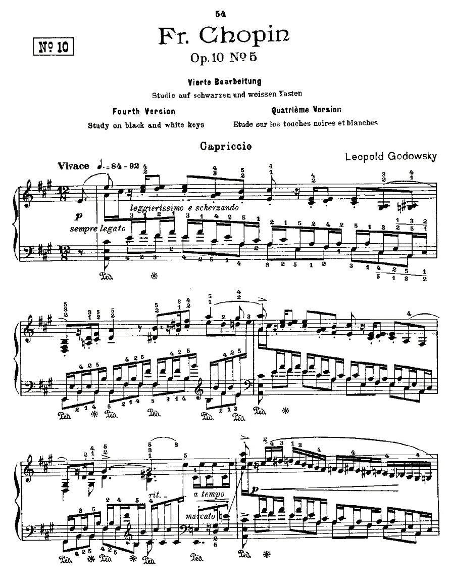 肖邦《练习曲》Fr.Chopin Op.10 No5-4钢琴曲谱（图1）