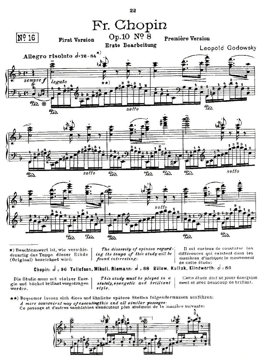 肖邦《练习曲》Fr.Chopin Op.10 No8-1钢琴曲谱（图1）