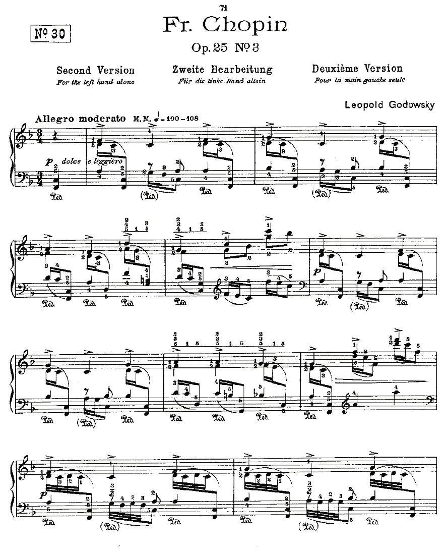肖邦《练习曲》Fr.Chopin Op.25 No3-2钢琴曲谱（图1）