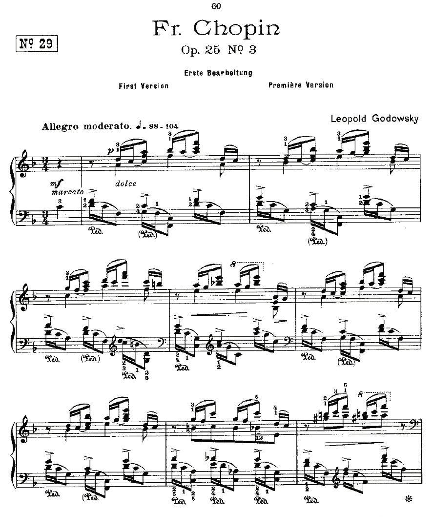 肖邦《练习曲》Fr.Chopin Op.25 No3-1钢琴曲谱（图1）