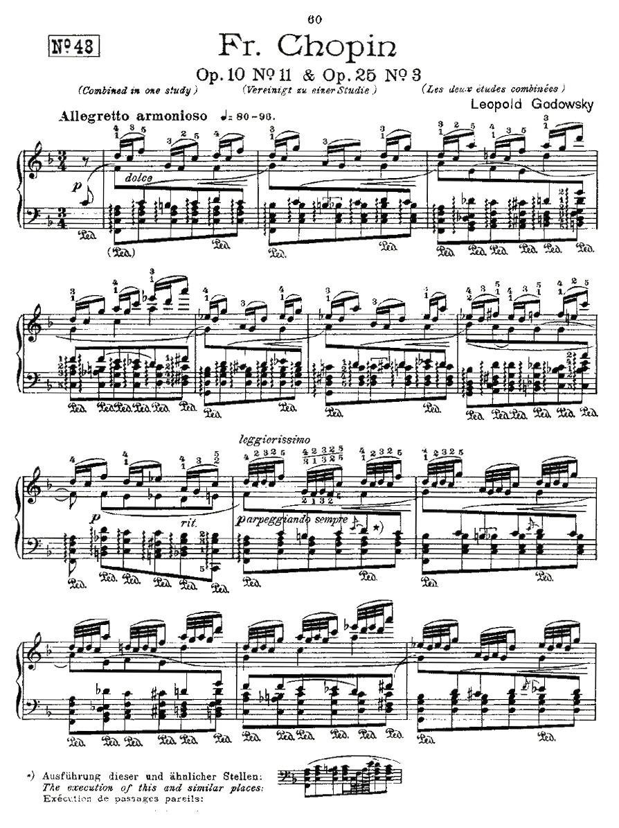 肖邦《练习曲》Fr.Chopin Op.10 No11 & Op.25 No3钢琴曲谱（图1）