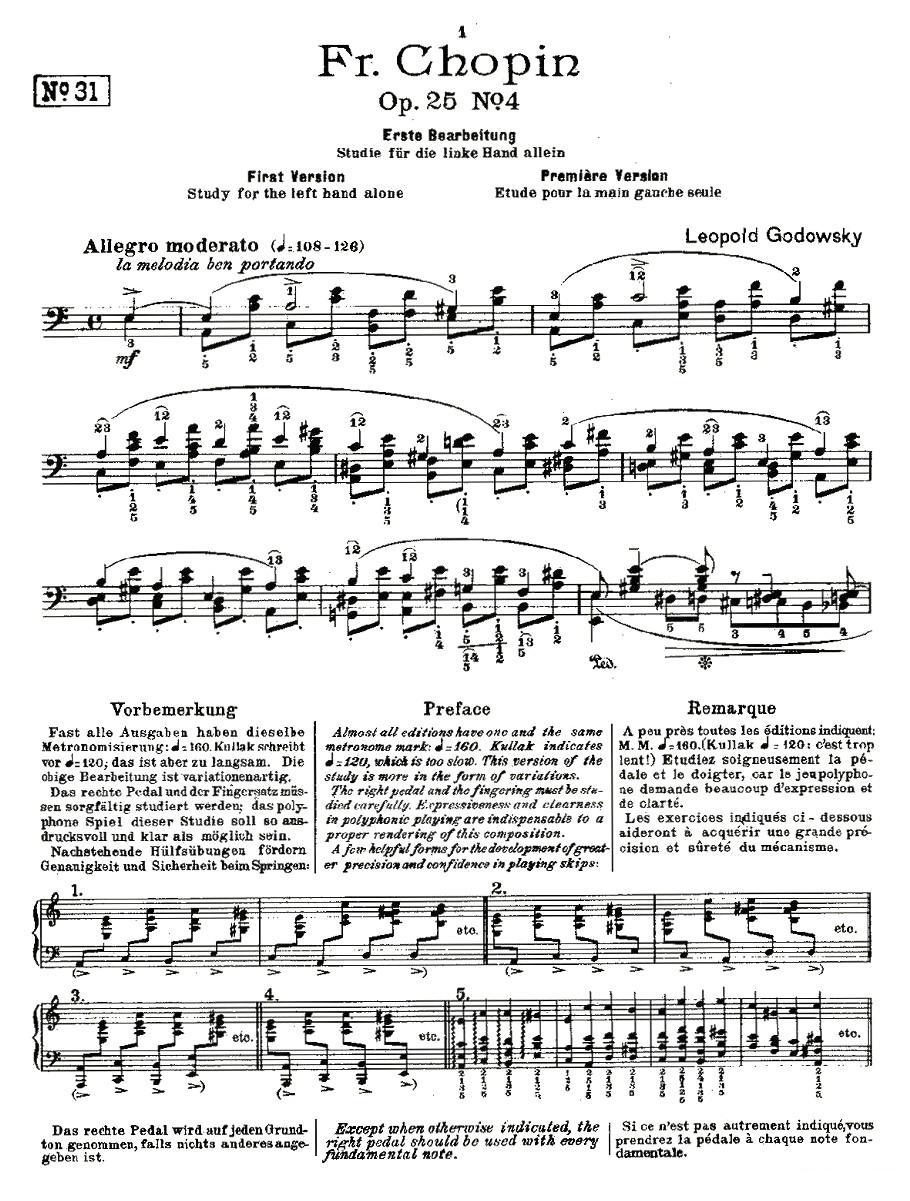 肖邦《练习曲》Fr.Chopin Op.25 No4-1钢琴曲谱（图1）