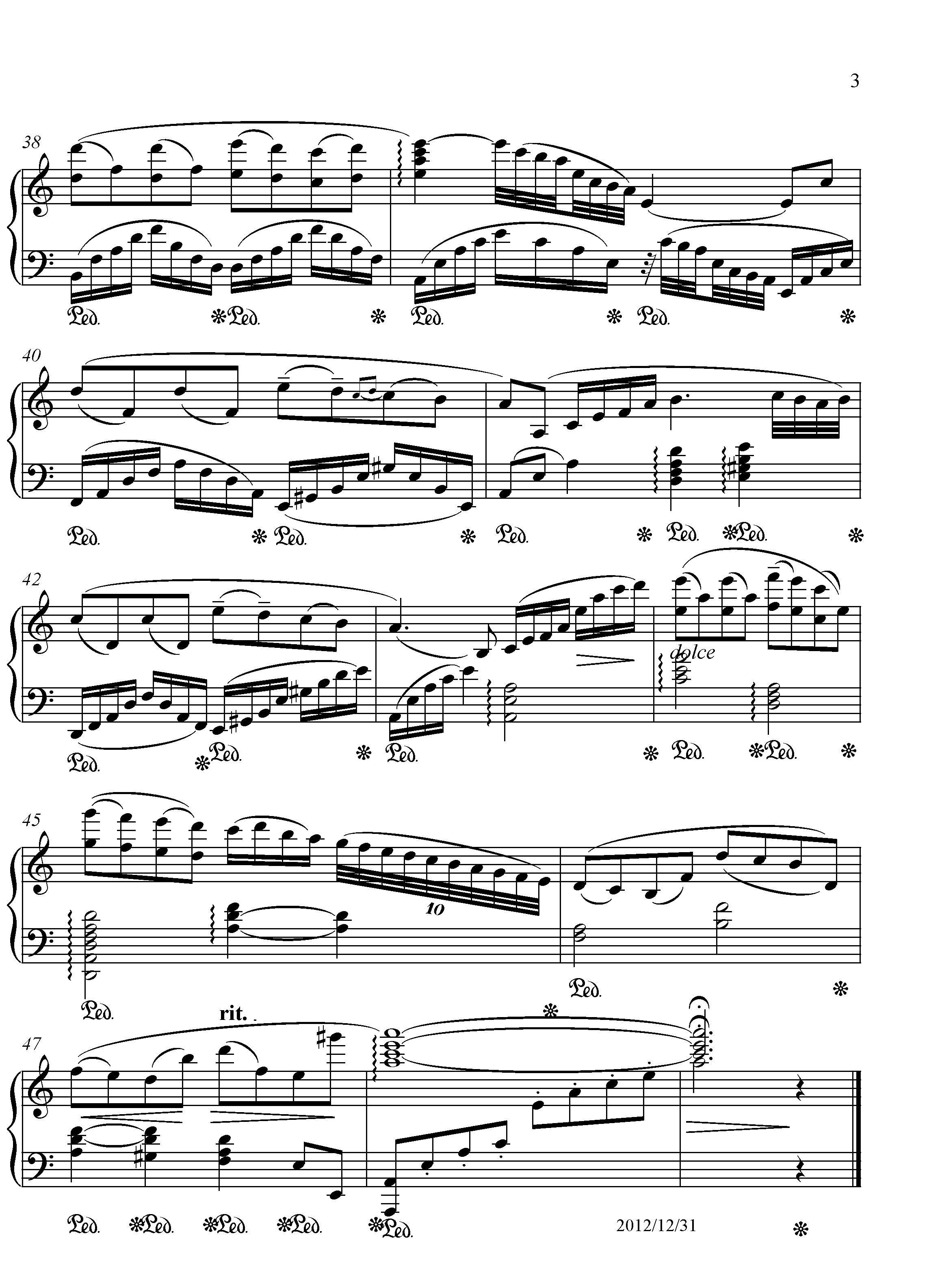 《辛德勒名单》主题曲（钢琴独奏）钢琴曲谱（图3）