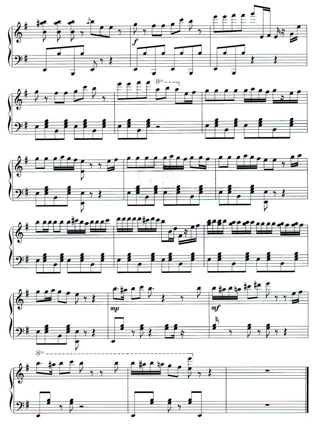 愤怒的小鸟（同名游戏背景音乐）钢琴曲谱（图2）