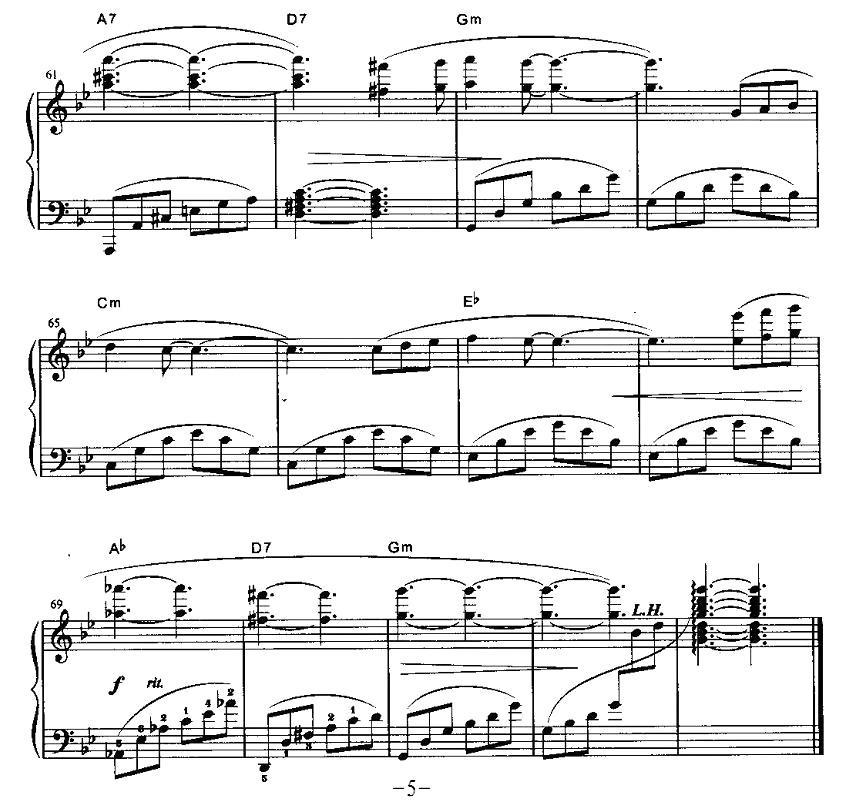多情的玫瑰钢琴曲谱（图5）
