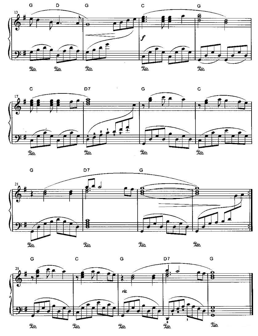 雪中情钢琴曲谱（图2）