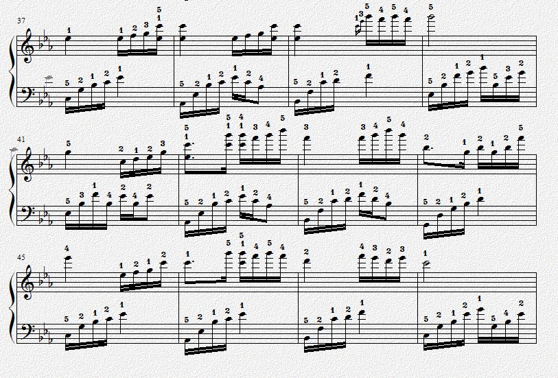 夜的钢琴曲五指法版钢琴曲谱（图4）