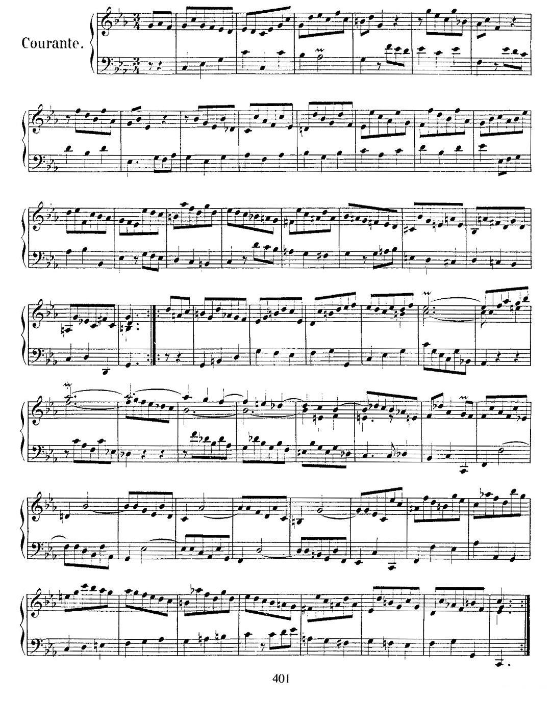 法国组曲之二：c小调钢琴曲谱（图2）