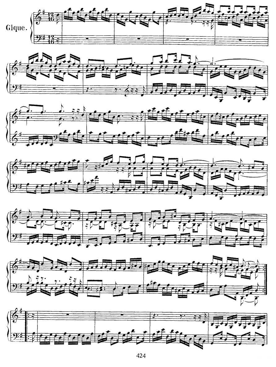 法国组曲之五：G大调钢琴曲谱（图7）