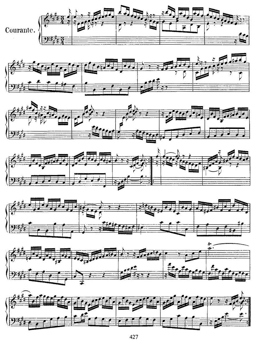 法国组曲之六：E大调 钢琴曲谱（图2）