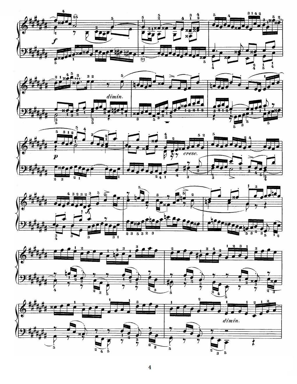 巴赫《平均律钢琴曲集》（Prelude & Fugue-3）钢琴曲谱（图4）