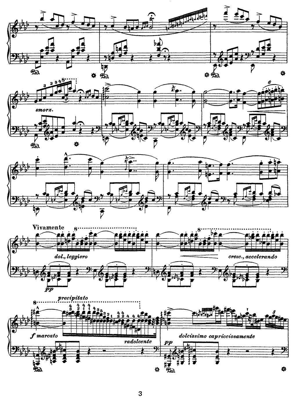 12首超级技巧练习曲：Ricordanza（回忆）钢琴曲谱（图3）