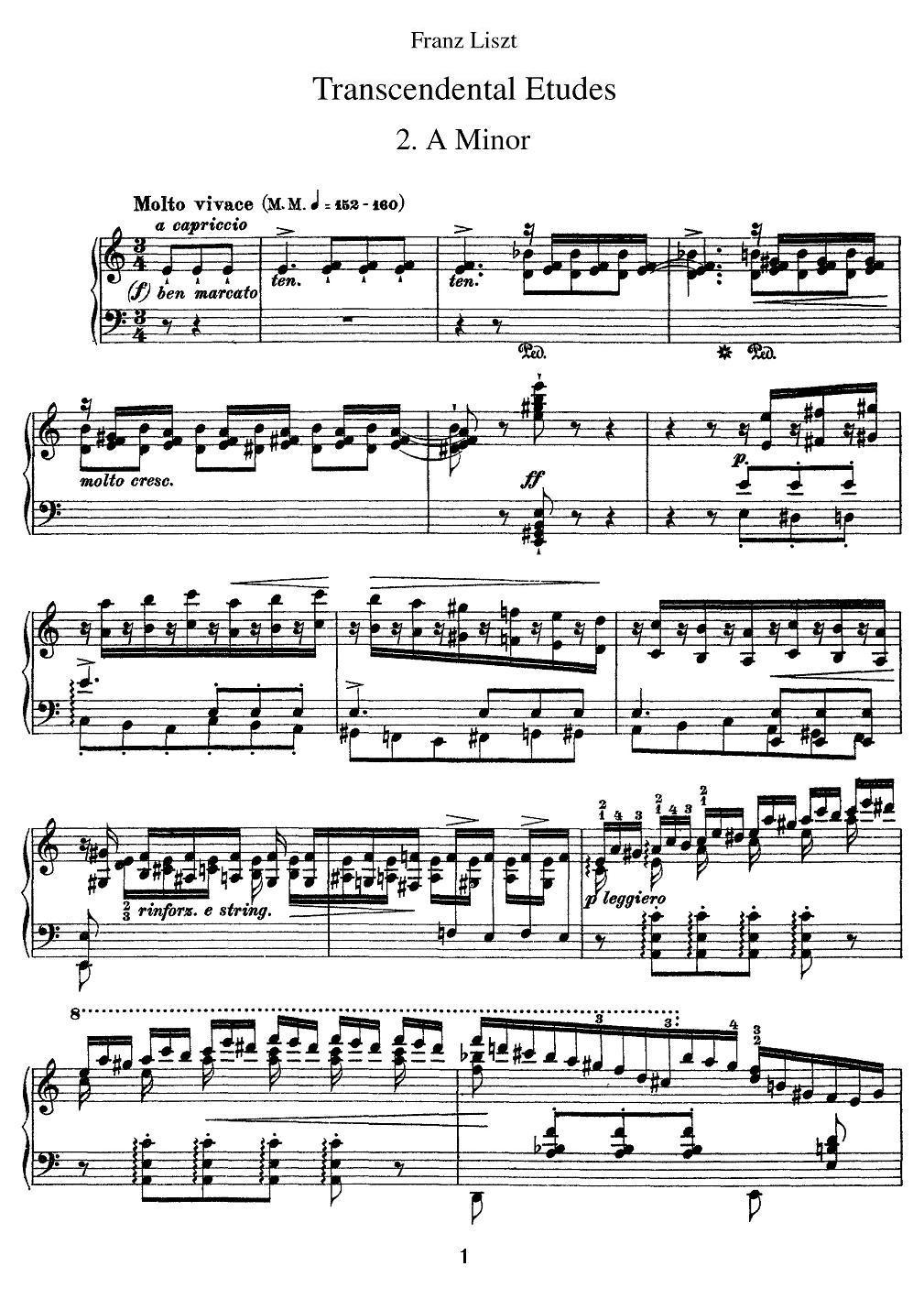 12首超级技巧练习曲：A Minor（A 小调）钢琴曲谱（图1）