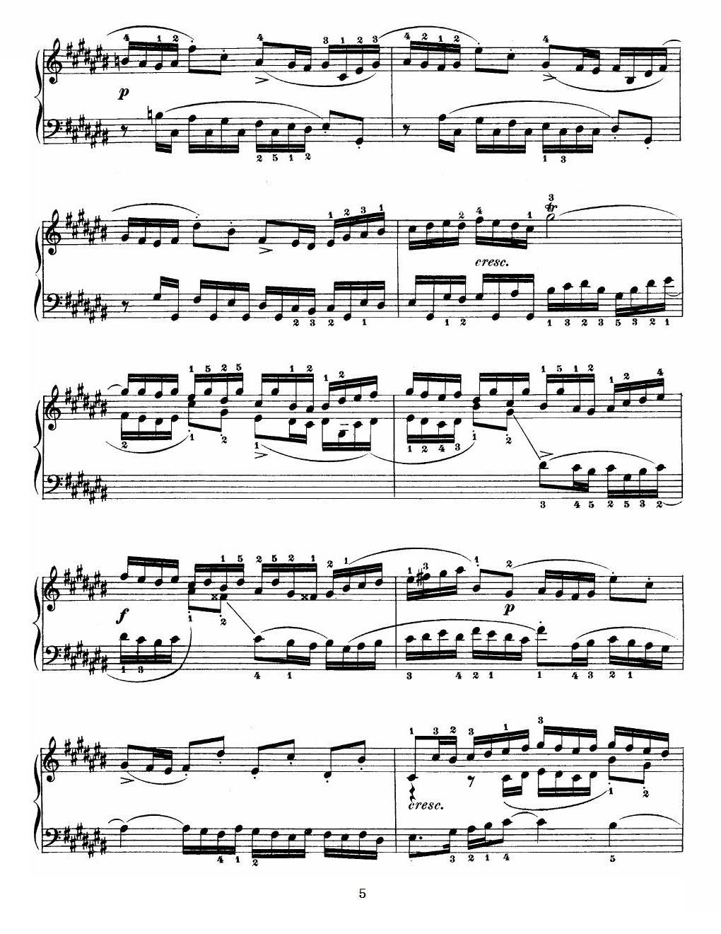 巴赫《平均律钢琴曲集》（Prelude & Fugue-3）钢琴曲谱（图5）