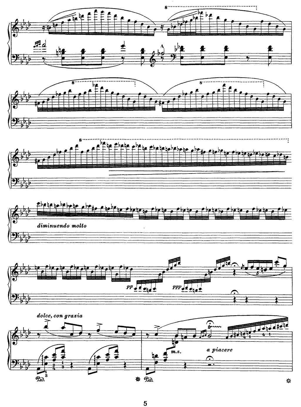 12首超级技巧练习曲：Ricordanza（回忆）钢琴曲谱（图5）