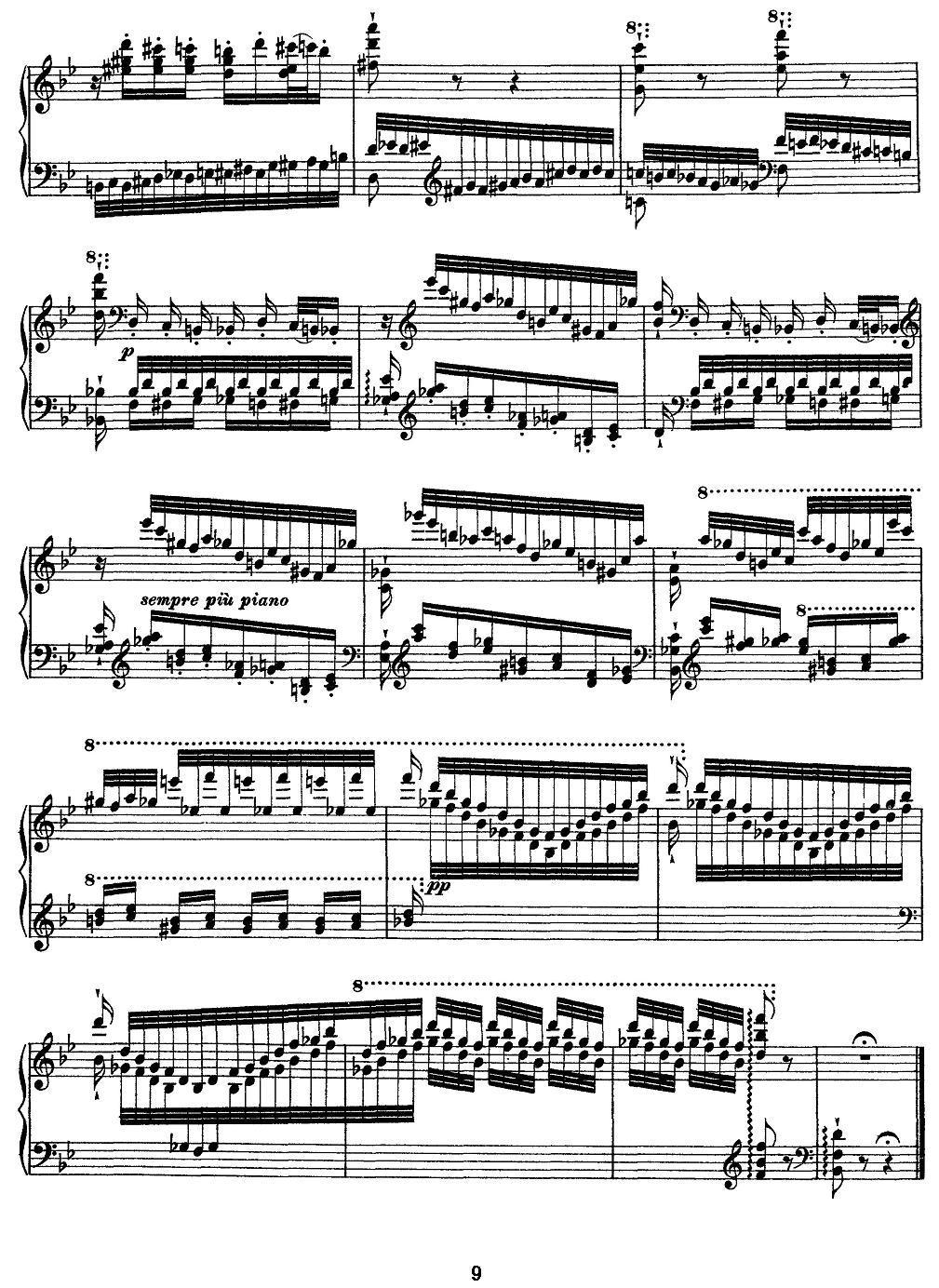 12首超级技巧练习曲：Feux Follets（鬼火）钢琴曲谱（图9）