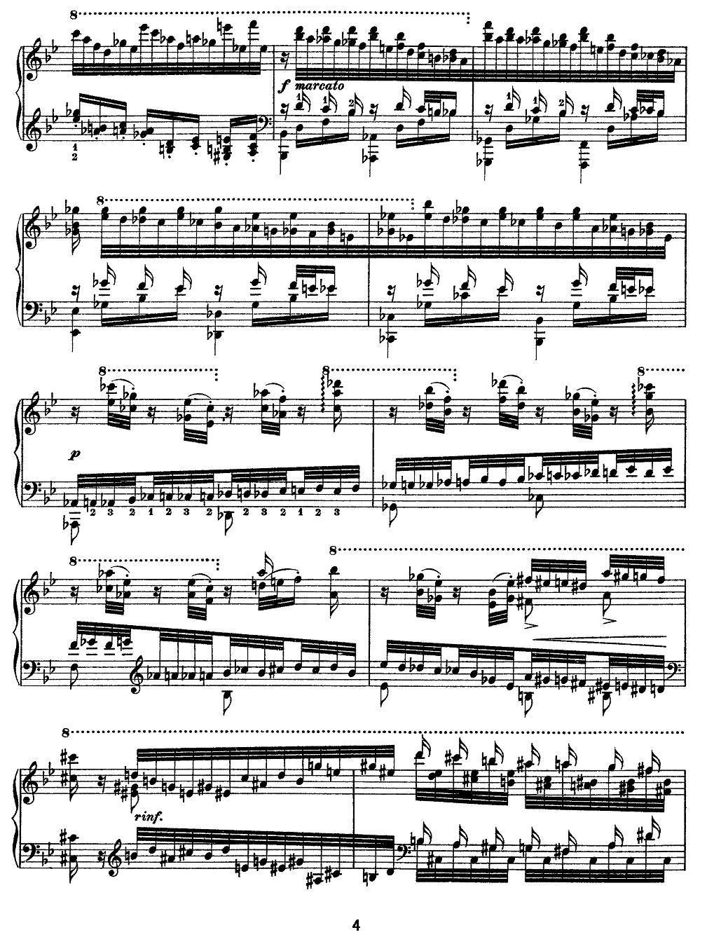 12首超级技巧练习曲：Feux Follets（鬼火）钢琴曲谱（图4）
