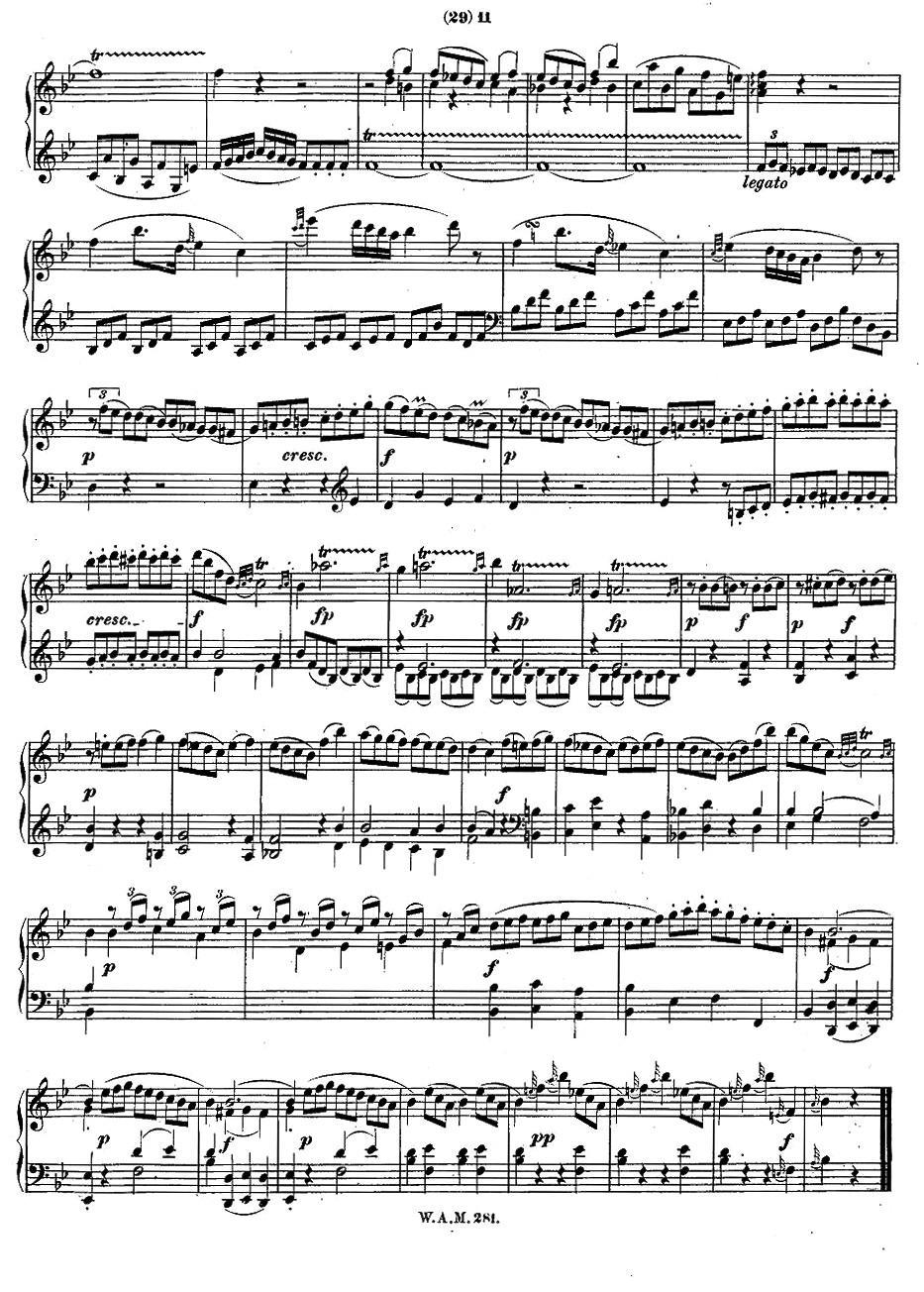降B大调第三钢琴奏鸣曲 KV.281 钢琴曲谱（图10）