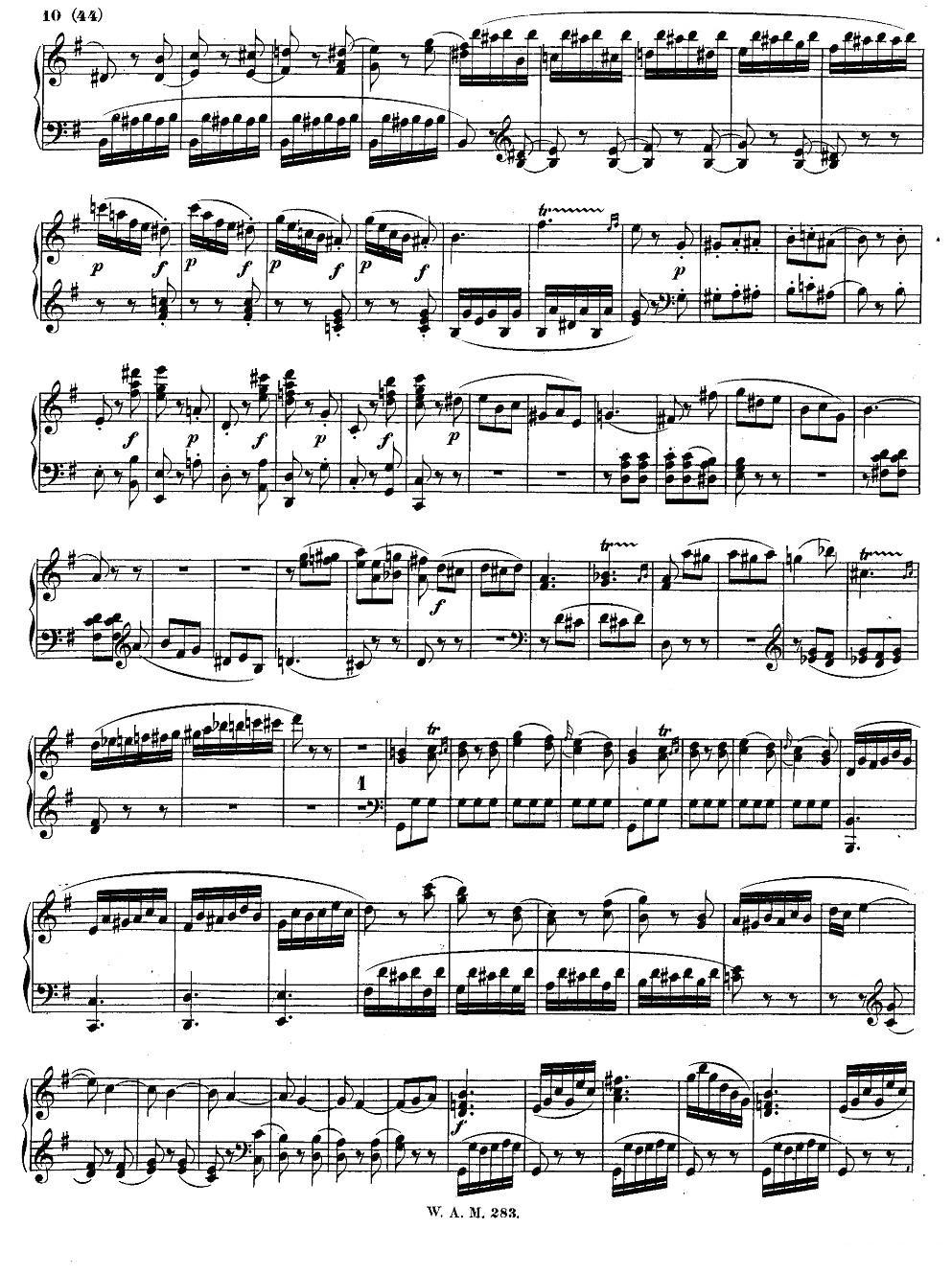 G大调第五钢琴奏鸣曲 KV.283 钢琴曲谱（图9）