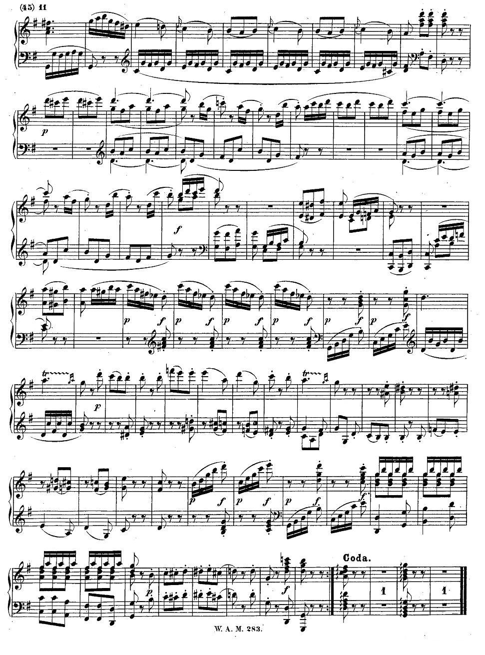 G大调第五钢琴奏鸣曲 KV.283 钢琴曲谱（图10）