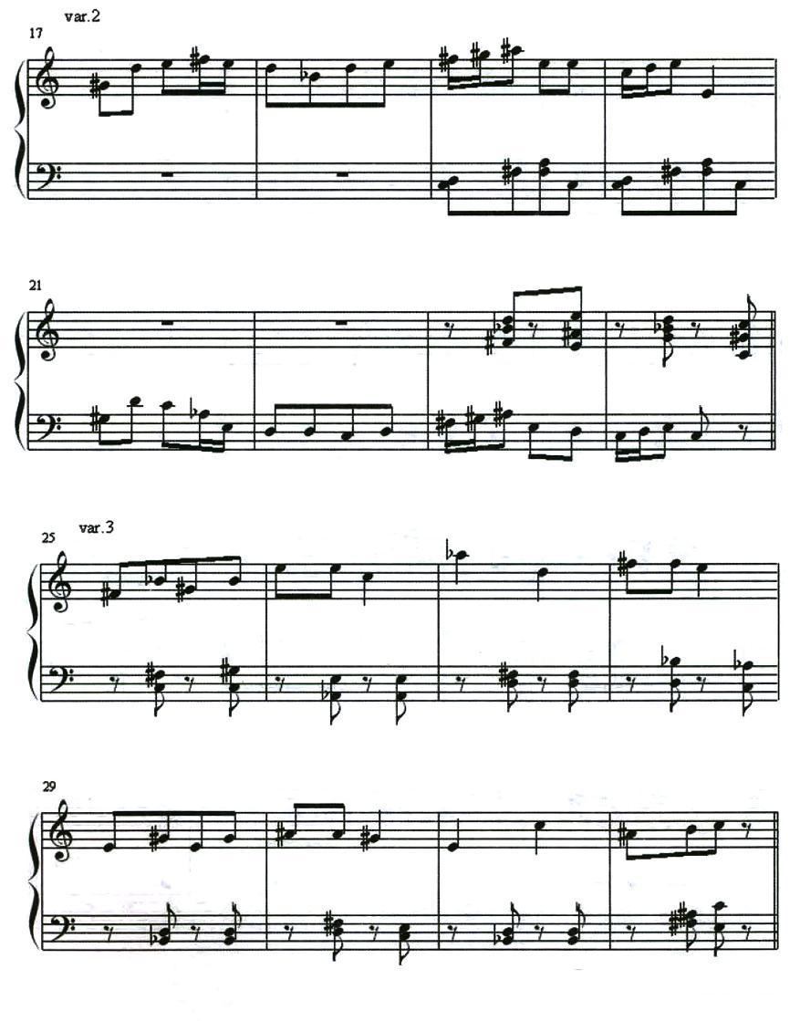 全音阶五变奏钢琴曲谱（图2）