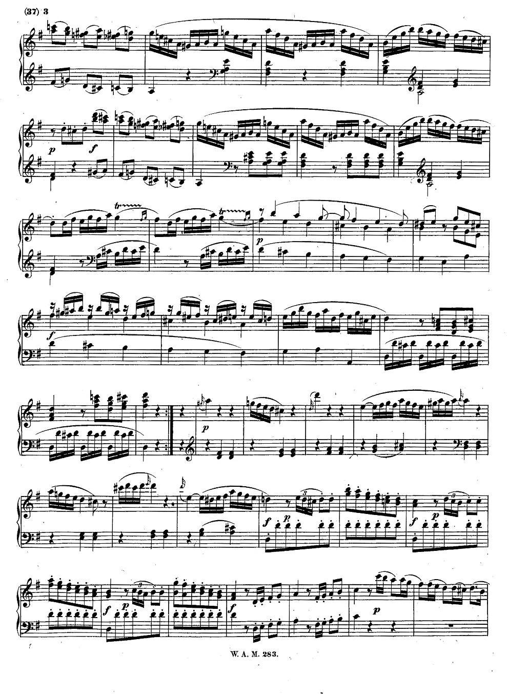 G大调第五钢琴奏鸣曲 KV.283 钢琴曲谱（图2）