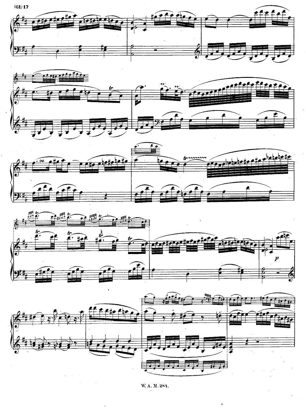 D大调第六钢琴奏鸣曲 KV.284钢琴曲谱（图16）