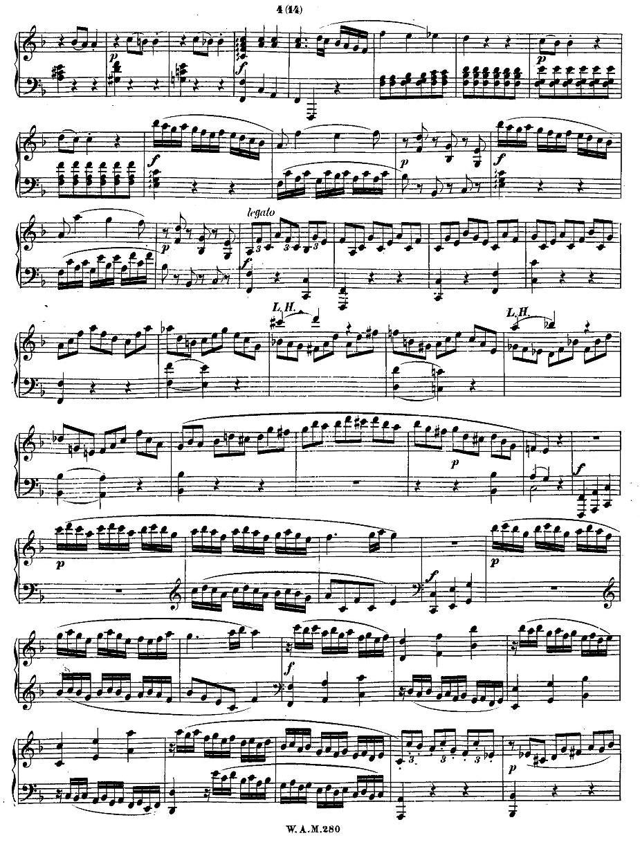 F大调第二钢琴奏鸣曲 KV.280钢琴曲谱（图3）