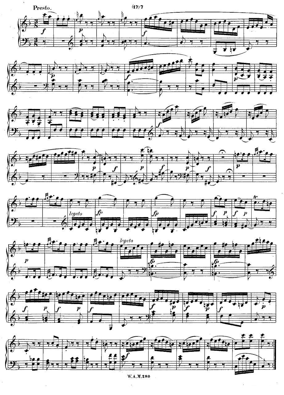 F大调第二钢琴奏鸣曲 KV.280钢琴曲谱（图6）