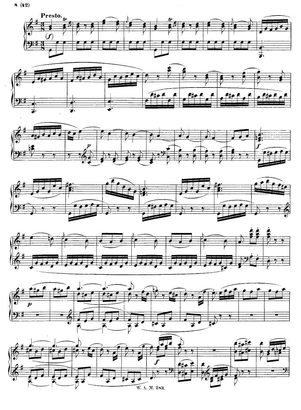 G大调第五钢琴奏鸣曲 KV.283 钢琴曲谱（图7）