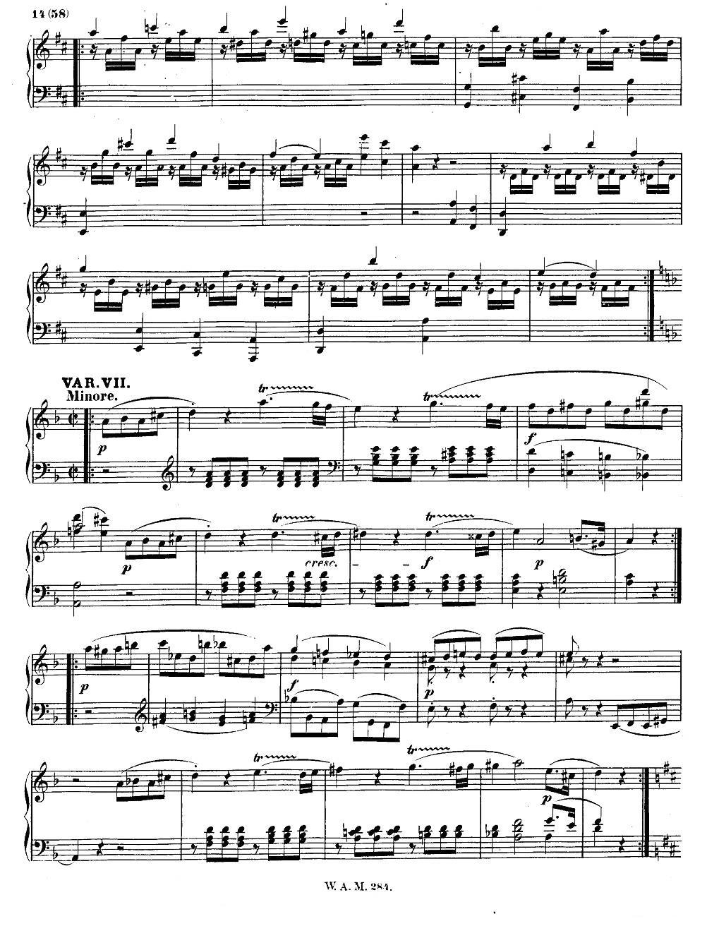 D大调第六钢琴奏鸣曲 KV.284钢琴曲谱（图13）