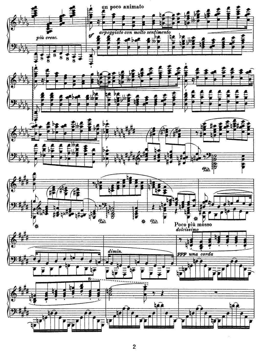 12首超级技巧练习曲：Harmonies du soir（夜之和谐）钢琴曲谱（图2）