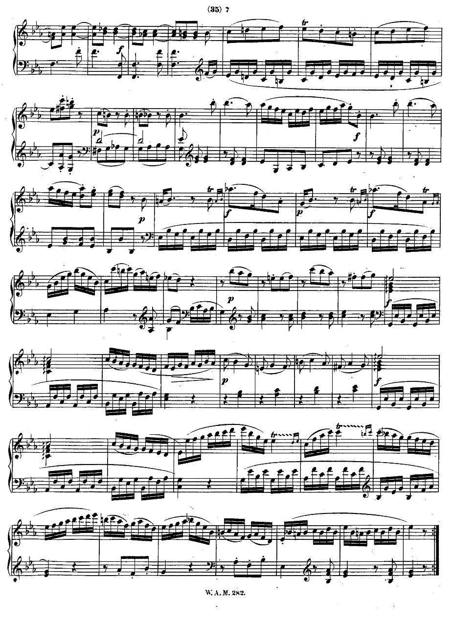 降E大调第四钢琴奏鸣曲 KV.282钢琴曲谱（图6）
