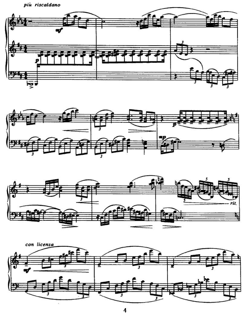 淡彩五帧钢琴曲谱（图4）