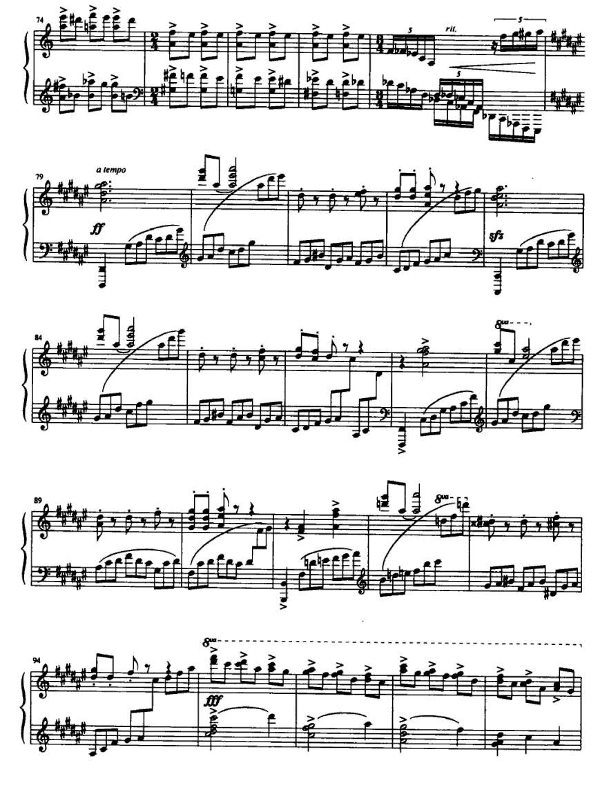洛口船夫曲钢琴曲谱（图4）