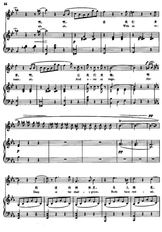 [奥] 春之声（中外文对照、正谱）钢琴曲谱（图5）