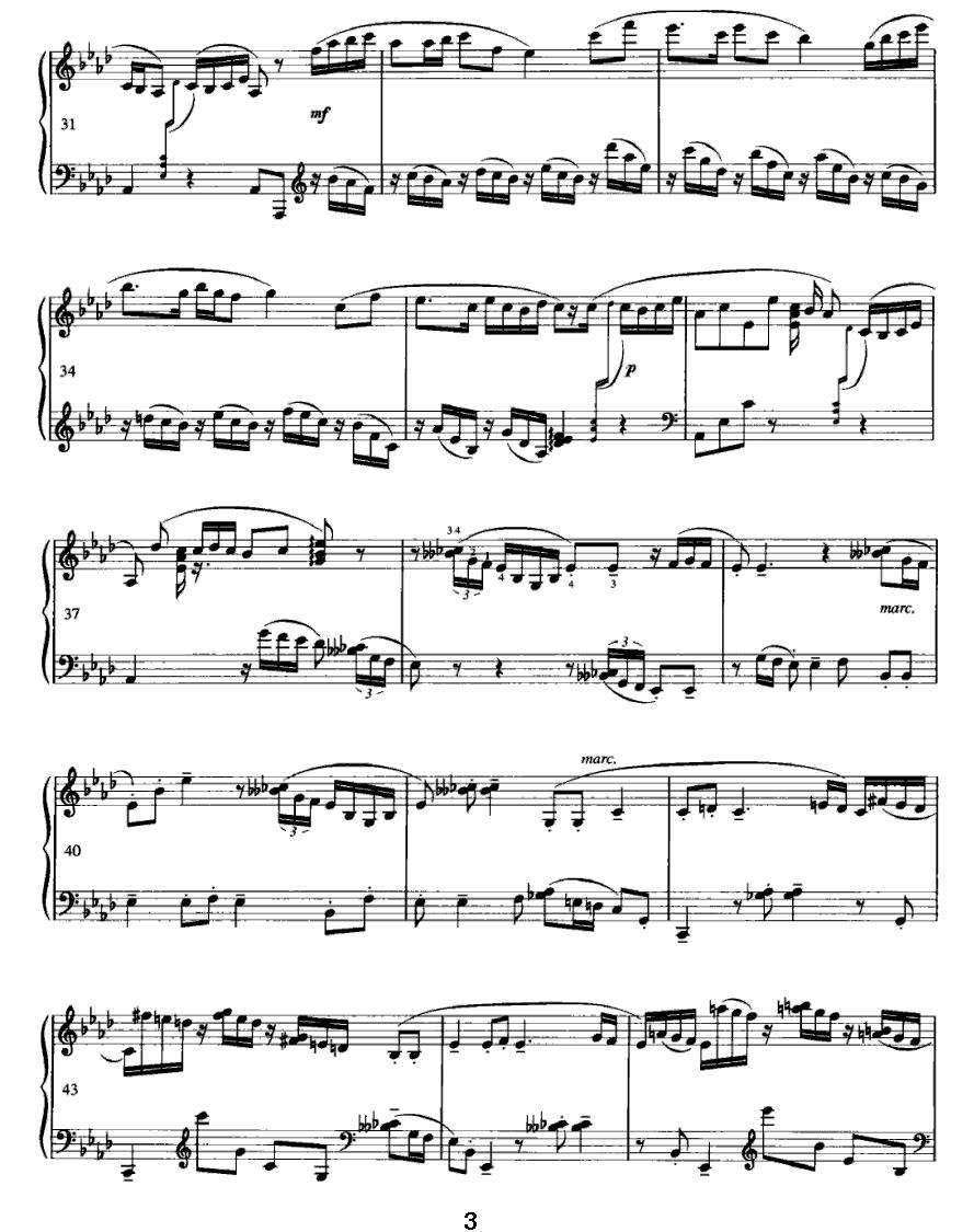 幻想曲之二：听评弹钢琴曲谱（图3）