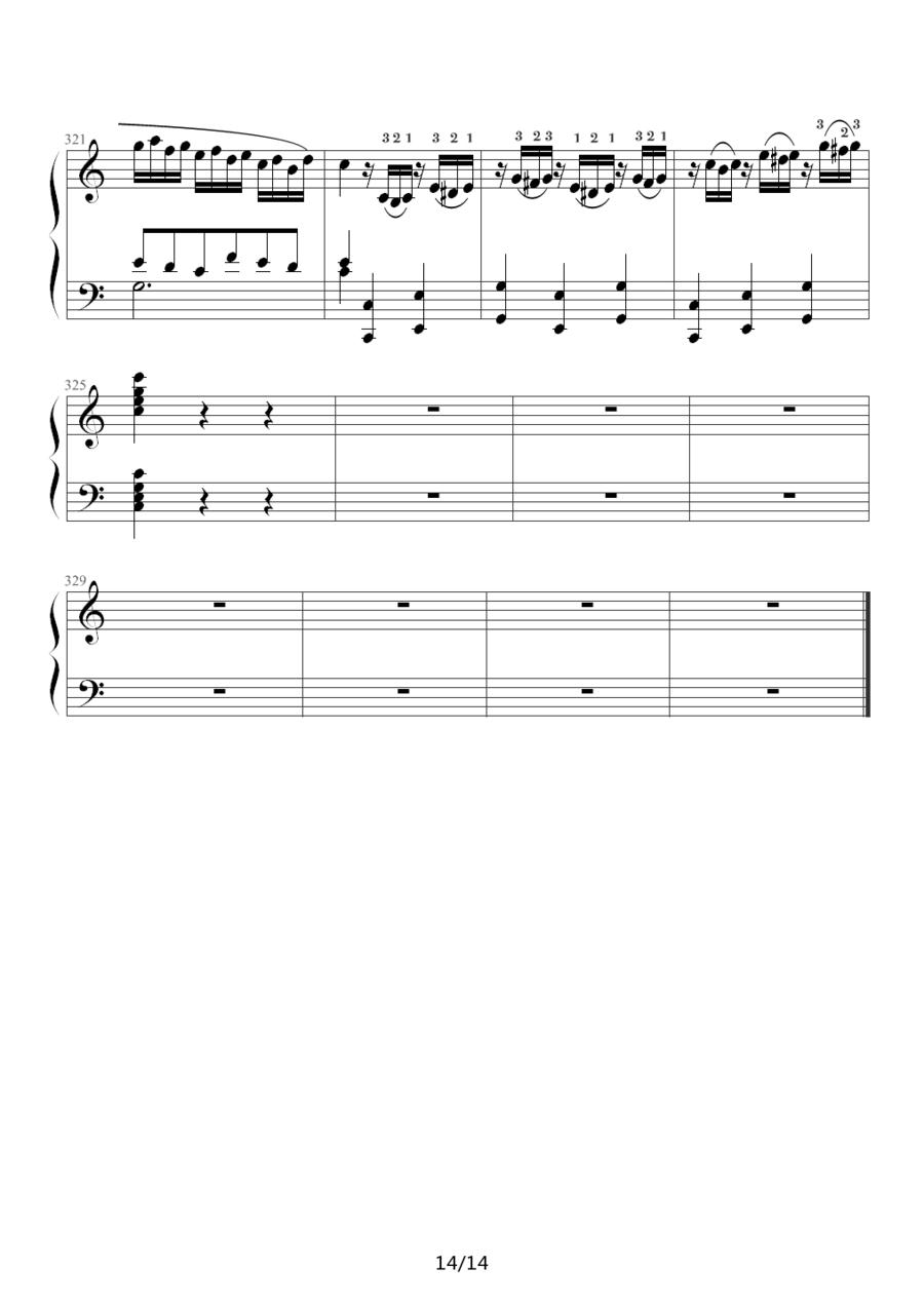 小星星变奏曲 K.265 带指法（Mozart.莫扎特）钢琴曲谱（图14）
