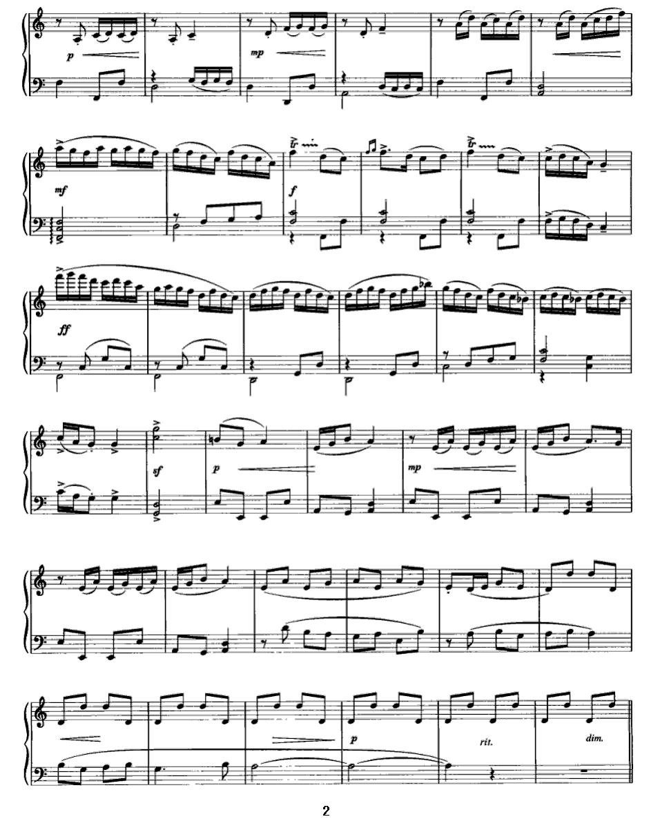 小奏鸣曲《幸福的童年》钢琴曲谱（图2）