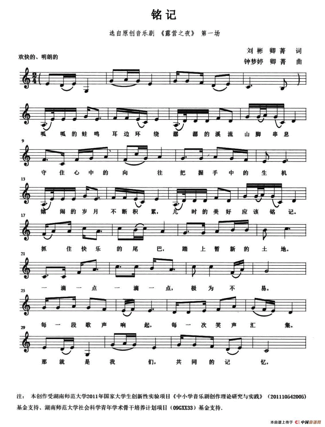 铭记钢琴曲谱（图1）
