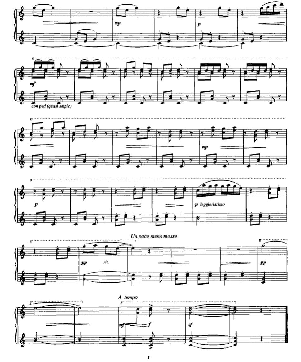 小奏鸣曲《幸福的童年》钢琴曲谱（图7）