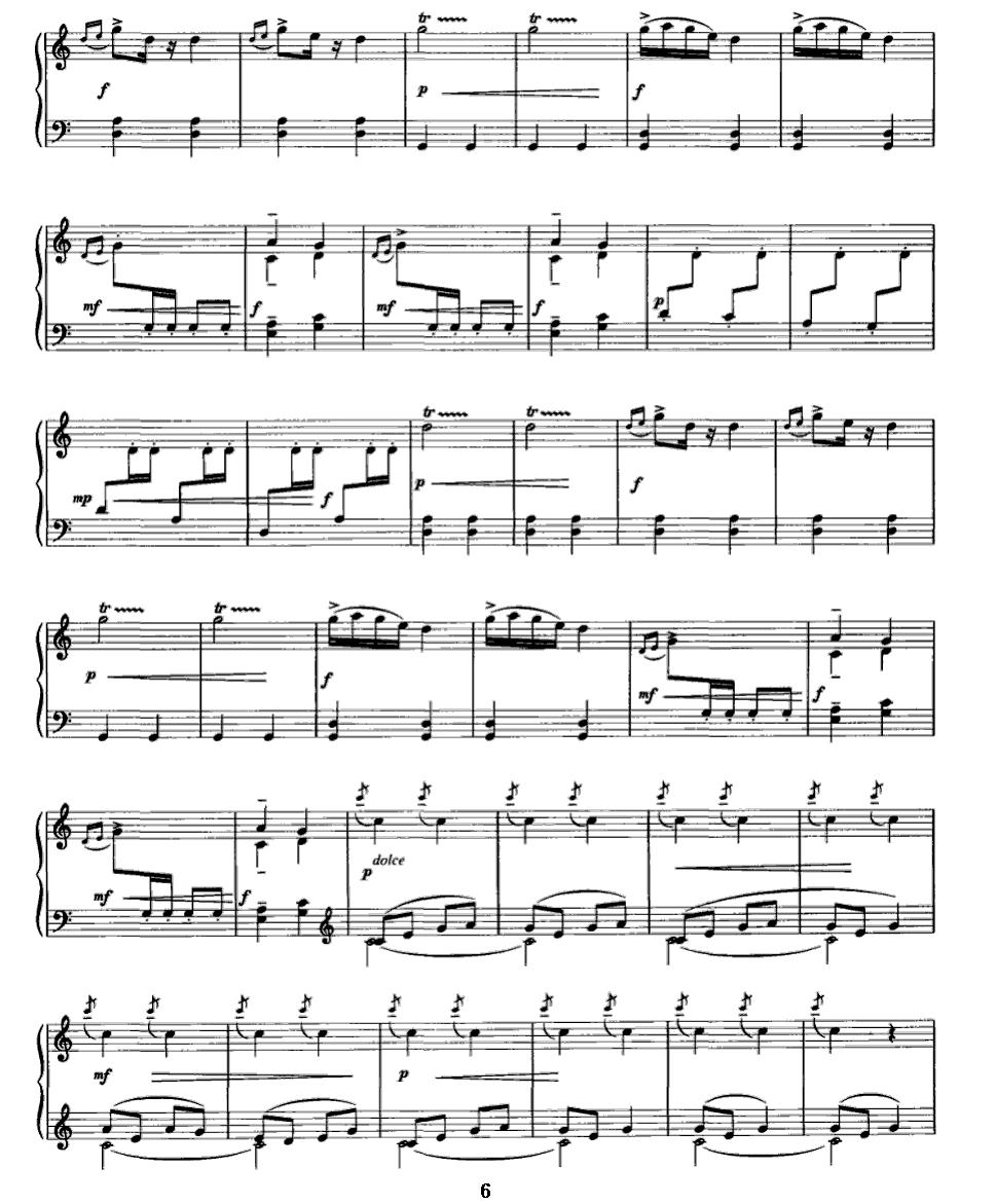 小奏鸣曲《幸福的童年》钢琴曲谱（图6）