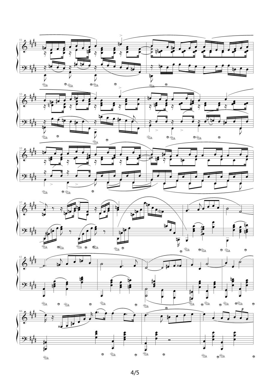 E大调夜曲，Op.62,No.2（肖邦第18号夜曲）钢琴曲谱（图4）