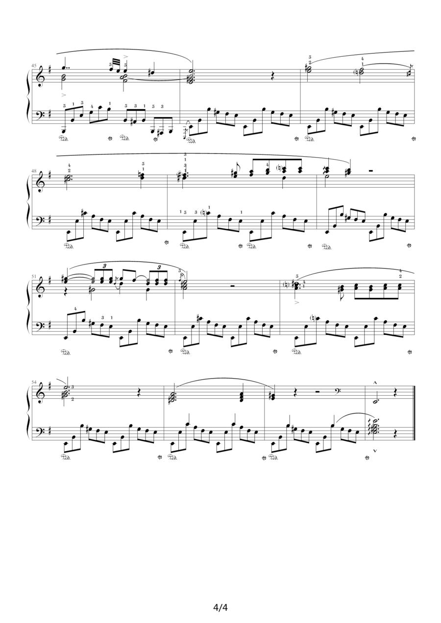 e小调夜曲，Op.72,No.1（肖邦第19号夜曲）钢琴曲谱（图4）