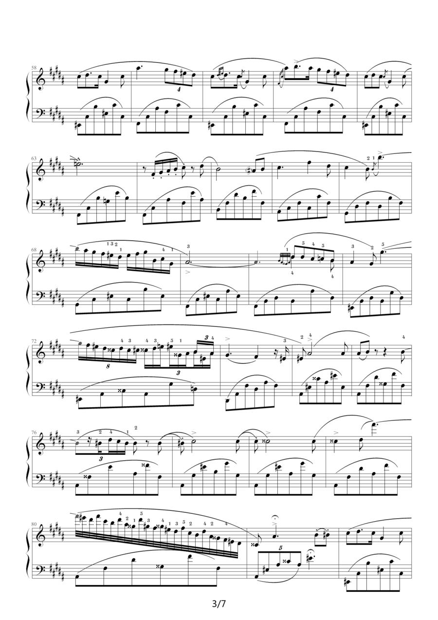 B大调夜曲，Op.9,No.3（肖邦第3号夜曲）钢琴曲谱（图3）