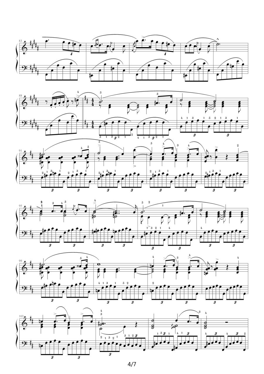 B大调夜曲，Op.9,No.3（肖邦第3号夜曲）钢琴曲谱（图4）