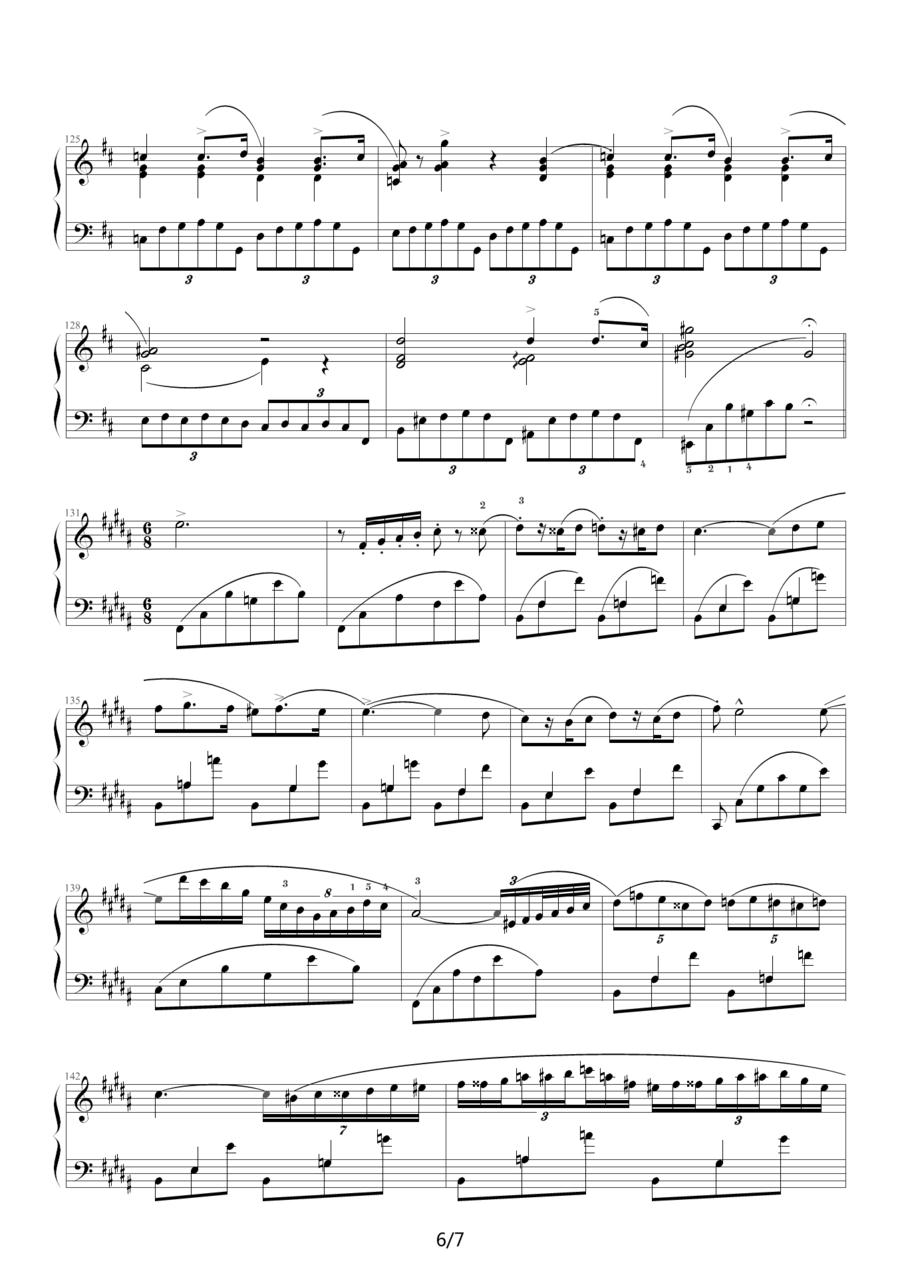 B大调夜曲，Op.9,No.3（肖邦第3号夜曲）钢琴曲谱（图6）