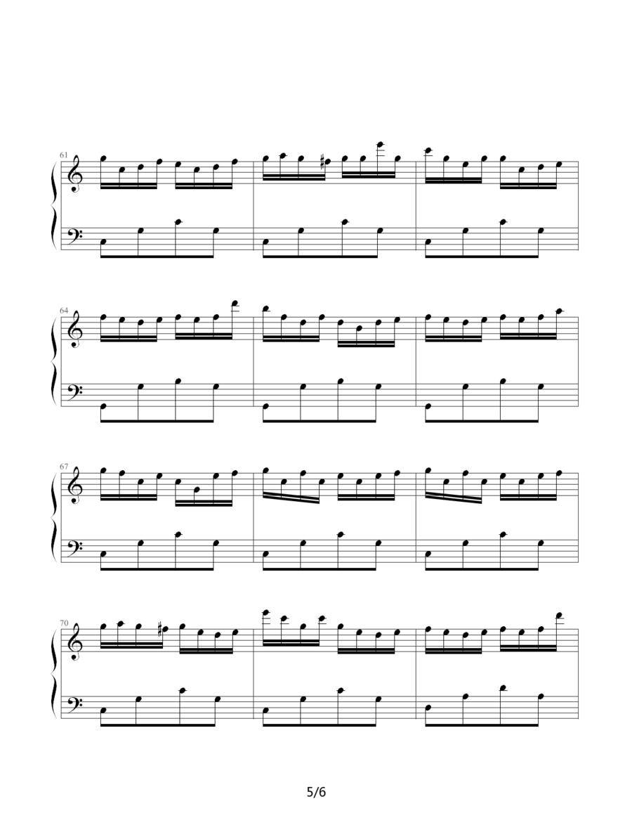 蓝精灵之歌钢琴曲谱（图5）